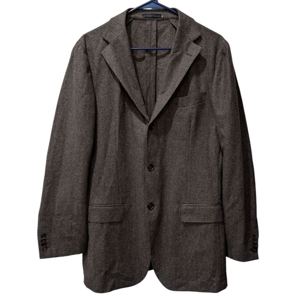 SuitSupply VBC Men's 42L Havana Slim Fit Pure Wool Charcoal Three Button Blazer
